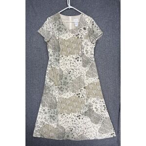 Koret Maxi Dress Women's 14 Beige Brown Patchwork Floral Paisley 90s Y2K